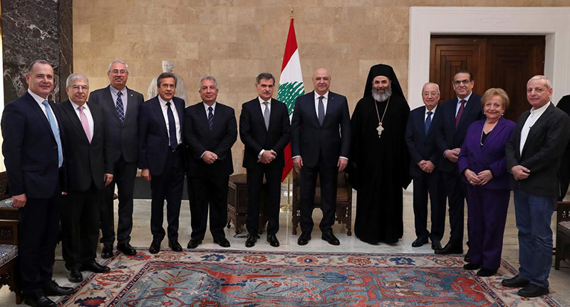 Visit of the President and Deans to H. E. President General Joseph Aoun