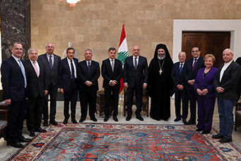 Visit of the President and Deans to H. E. President General Joseph Aoun